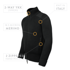 CWO Full Zip Sweater - Black