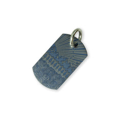 Steel Flame Titanium Dog Tag - All Terrain/Gray Knights with Jump Ring