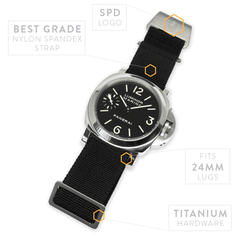 Ti-MNPara Strap 24mm - Black