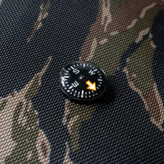 PDW A.G. Button Compass WCC Arrow on tiger stripe camo background