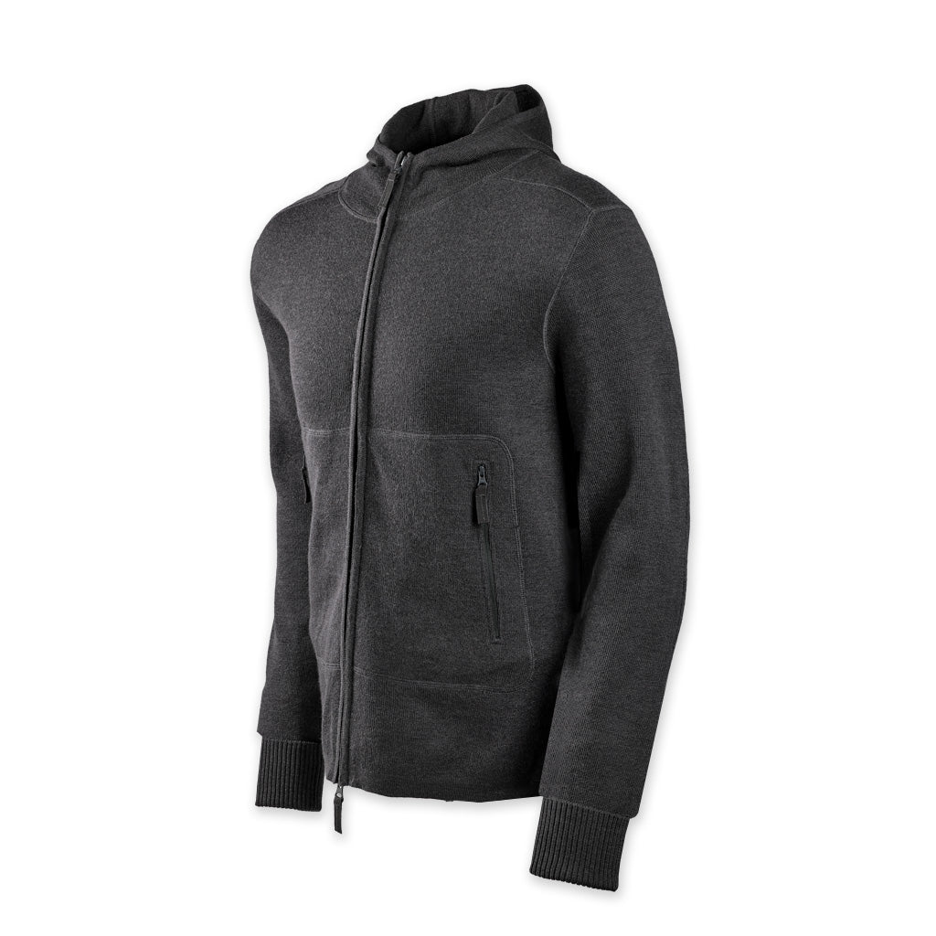 【IONSEOUL】Prolly Raccoon Hooded Leather Jumper 4FM319 Orion Merino Hoodie FZ - Pursuit Black | PDW | Prometheus