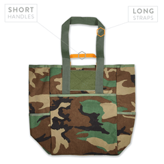 PDW CaB-2 tote bag Woodland camo front view