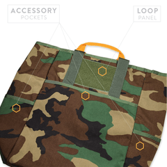 PDW CaB-2 tote bag Woodland camo pockets and loop for morale patches