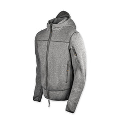 PDW Chase Hoodie Polartec fleece jacket gray stone front view