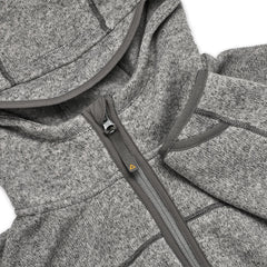 PDW Chase Hoodie Polartec fleece jacket gray stone YKK zipper thumbhole cuff details