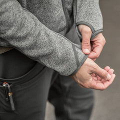 PDW Chase Hoodie gray stone thumbhole cuff detail