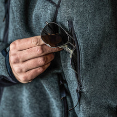 PDW Chase Polartec ThermalPro Hoodie blue sleeve pocket detail