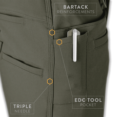 Dedicated EDC knife pocket and tool pocket detail — Raider Field Pant Guide Cloth Ranger Green