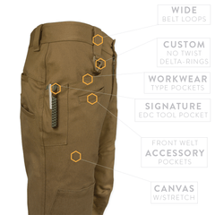 Feature rich work pant Prometheus Design Werx All Terrain Brown