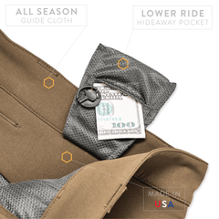 PDW Raider Field Pant Guide Cloth T-Fit Hideaway pocket detail All Terrain Brown