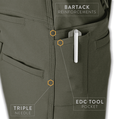 PDW Raider Field Pants tailored fit Guide Cloth Ranger Green EDC tool pocket detail