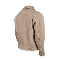 PDW Roam Suede Trucker Jacket Dogwood handmade in San Francisco, CA USA back view