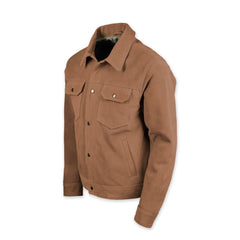PDW Roam Suede Trucker Jacket Tobacco handmade in San Francisco, CA USA front view