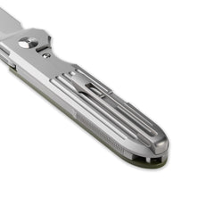 PDW SPD Invictus-SP EDC knife OD green G10 titanium low ride pocket clip detail