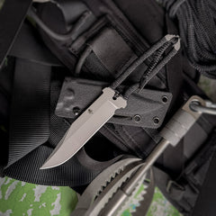 PDW STS-SFLT 9.0 inch MagnaCut field knife with black kydex sheath — 2.8oz total