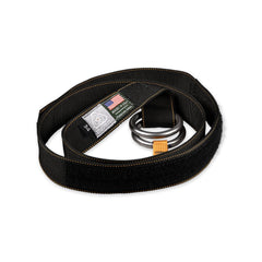 PDW Ti-Ring Belt in Syth Black titanium ring friction belt Made in USA label view Black