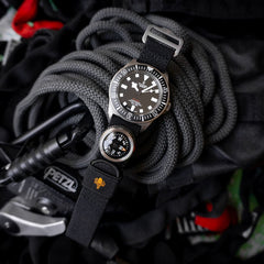 PDW SPD titanium FXDS hook and loop watch strap 22mm black regular length