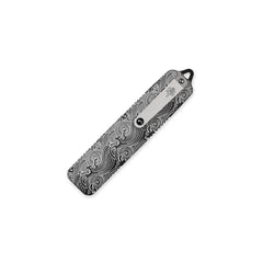 PDW UFO 2.0 OTF EDC knife black wave laser etch pattern closed