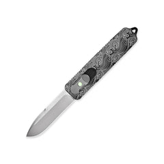 PDW UFO 2.0 OTF EDC knife black wave laser etch pattern open