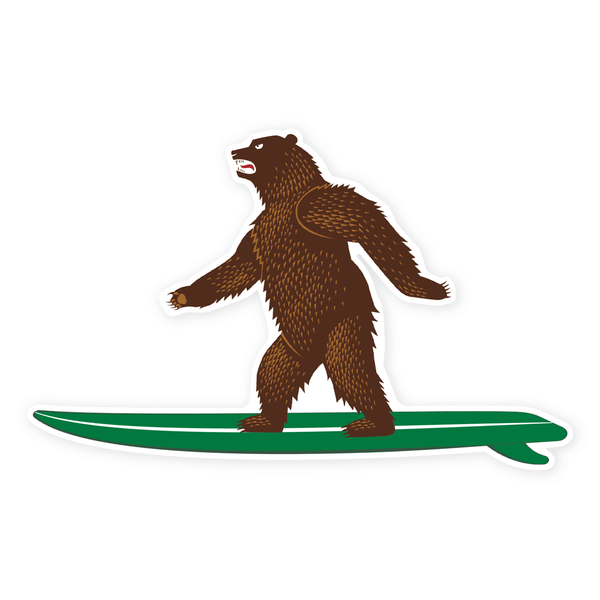 PDW CA Surf Bear Sticker