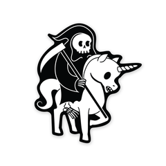 PDW Death Rides a Unicorn Sticker