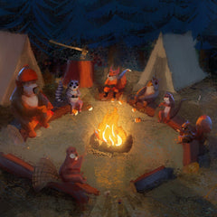 DRB Art Print - Campfire Friends
