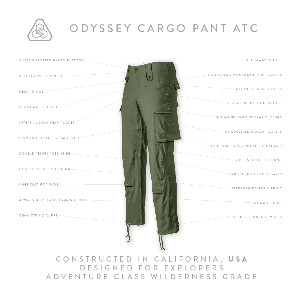 【DISCERNMENT】Basic Wide Pocket String Cargo pt Odyssey Cargo Pant ATC - Transitional Field Green | PDW
