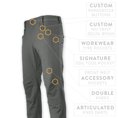 PDW Raider Field Pant Guide Cloth T-Fit features callouts Universal Field Gray