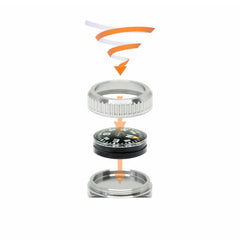 Tool-less compass element swap on PDW  polished titanium compass case