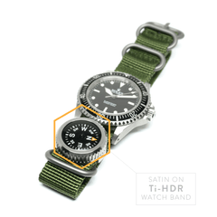 PDW titanium wrist compass on NATO type strap.